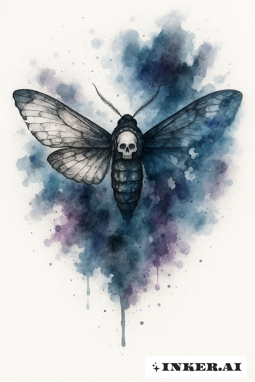 A Fading Death Moth Ink Blot