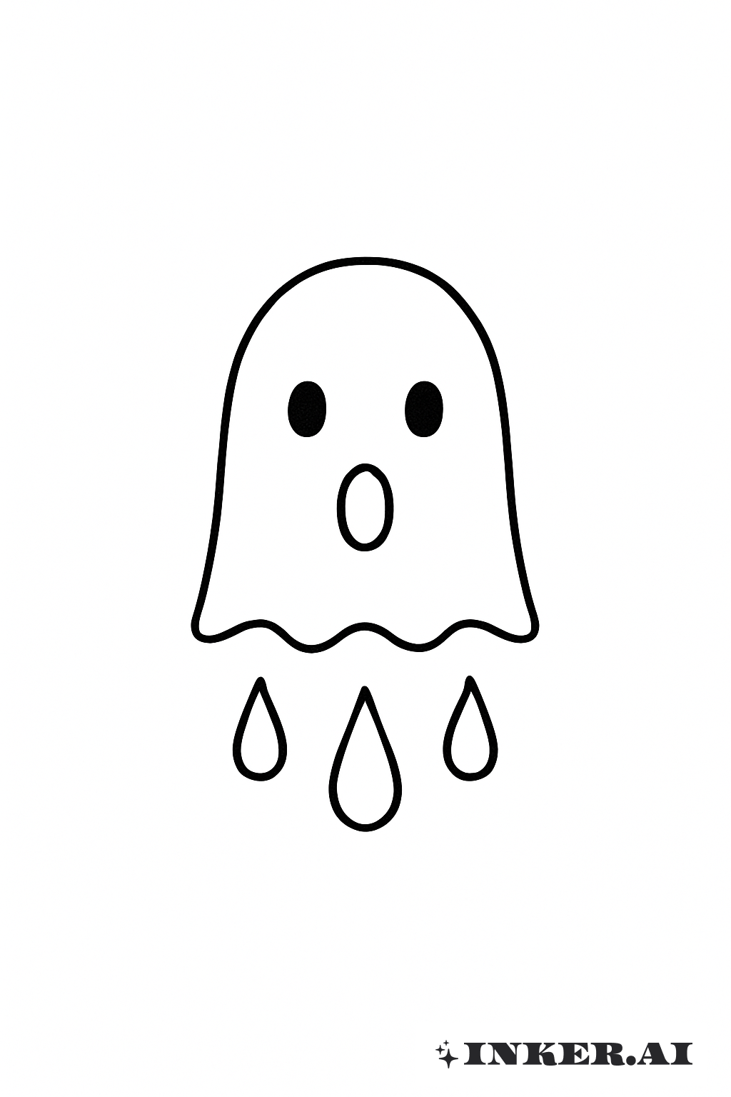 Small Ghost Face With Three Blood Drops