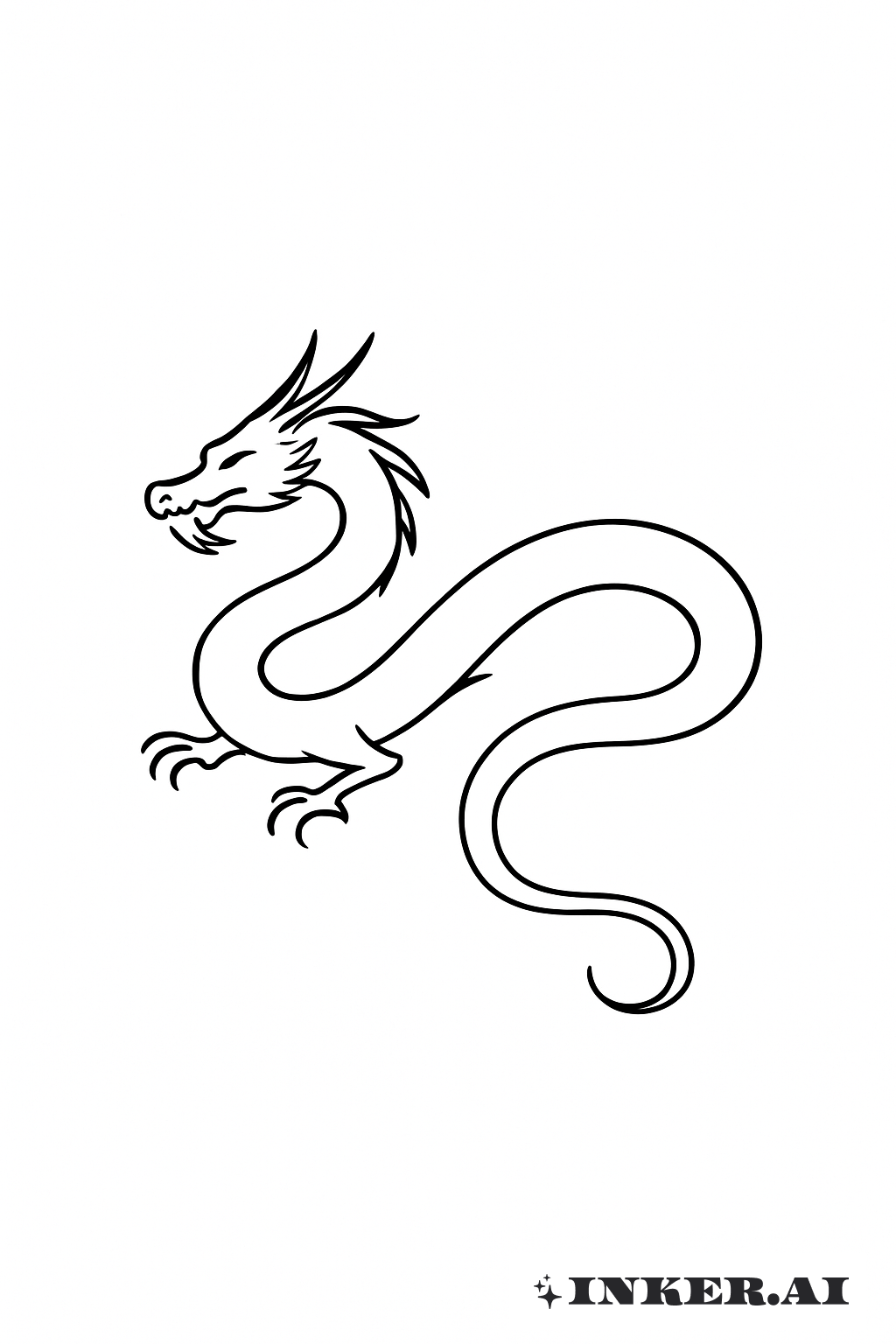 シンプルな中国ドラゴンのアウトライン