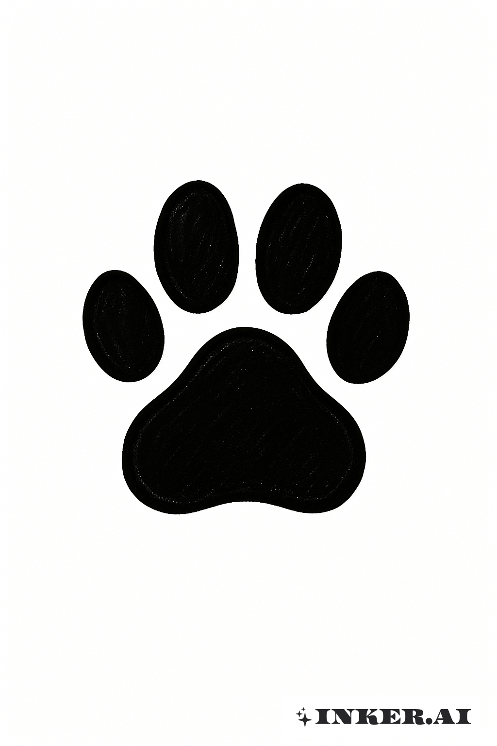 Une empreinte de patte de chien noire classique