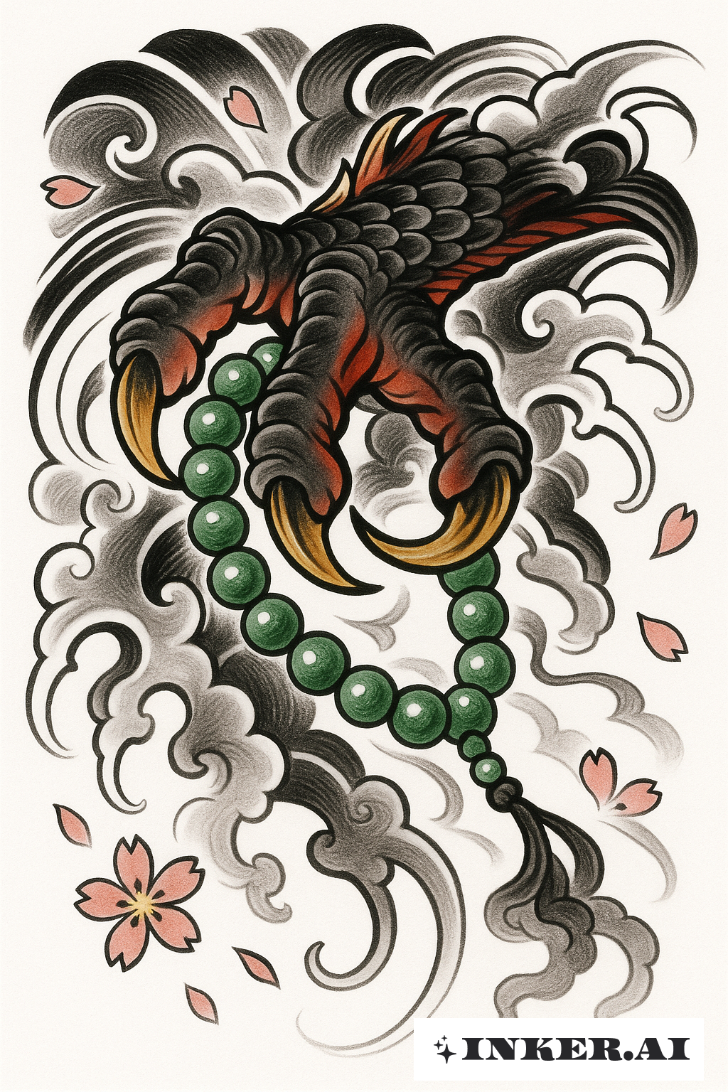 龍爪握著玉念珠