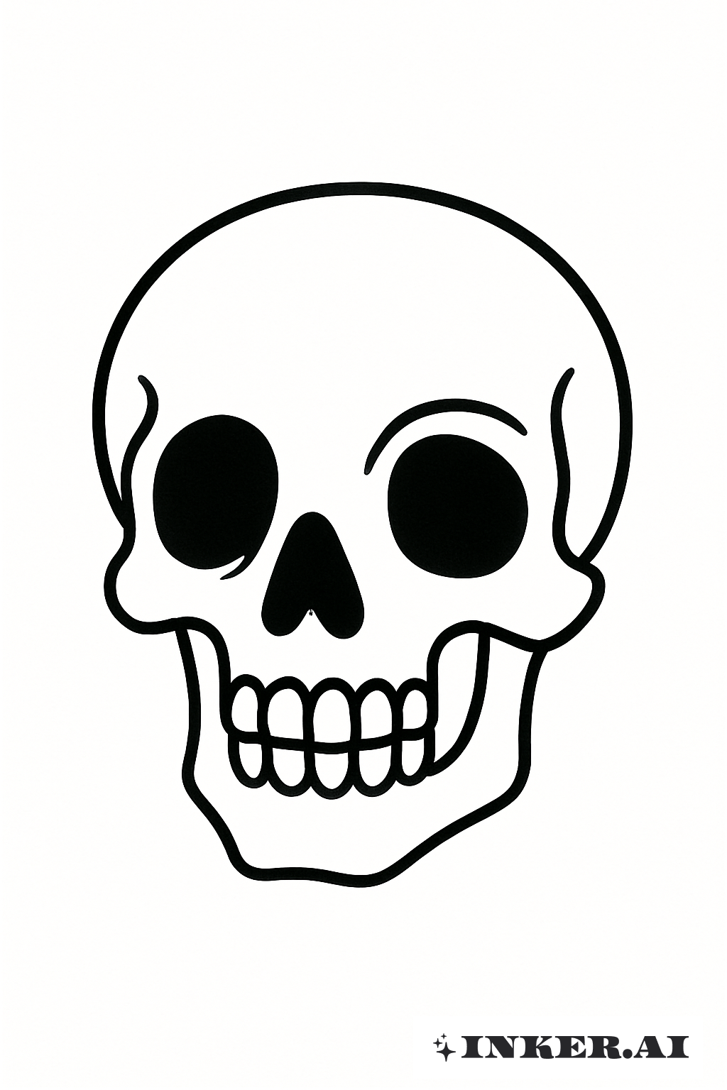 Hình xăm đầu lâu tối giản kiểu Trường Phái Mới