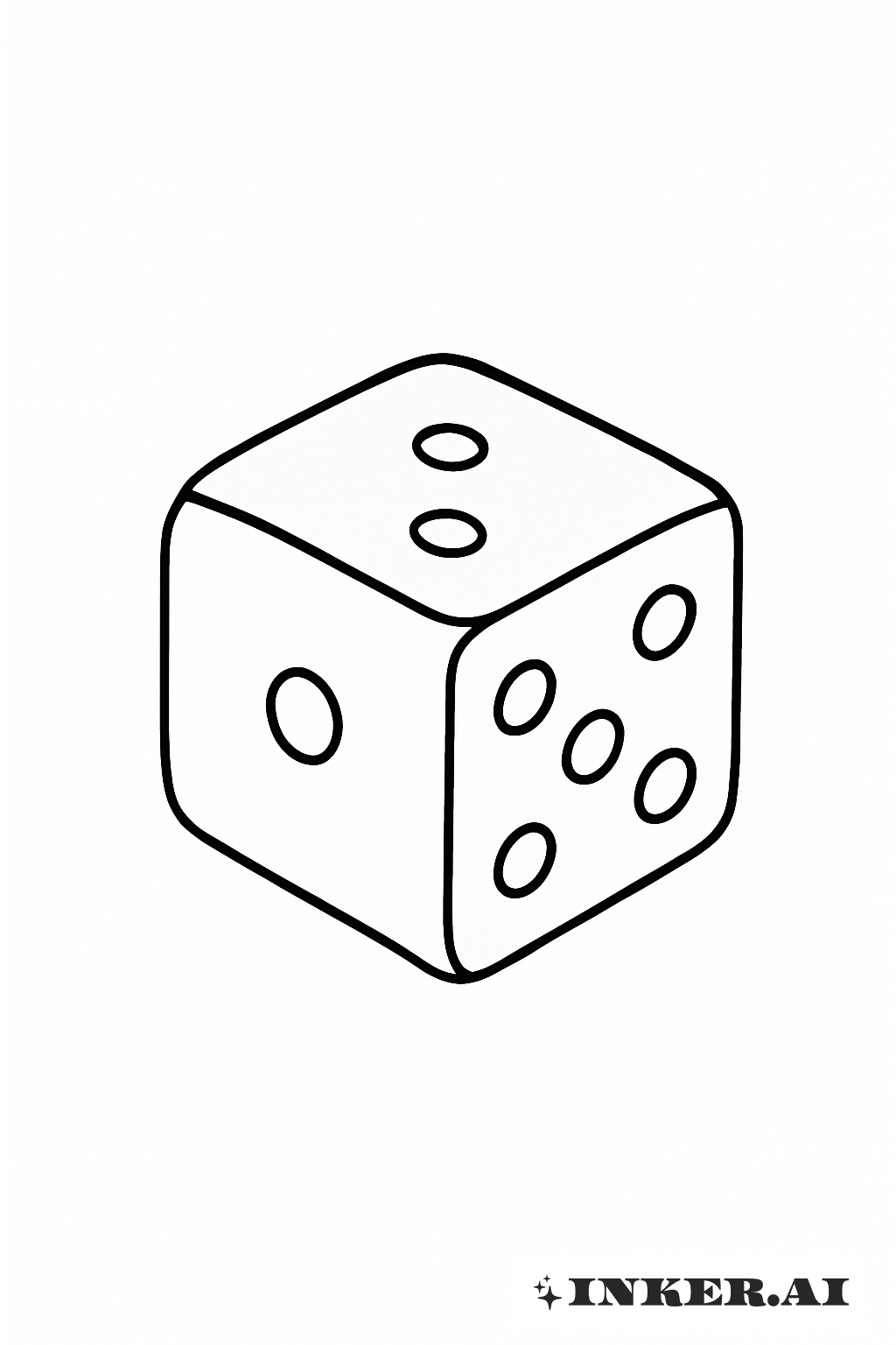 A Continuous Line Drawing of a Dice