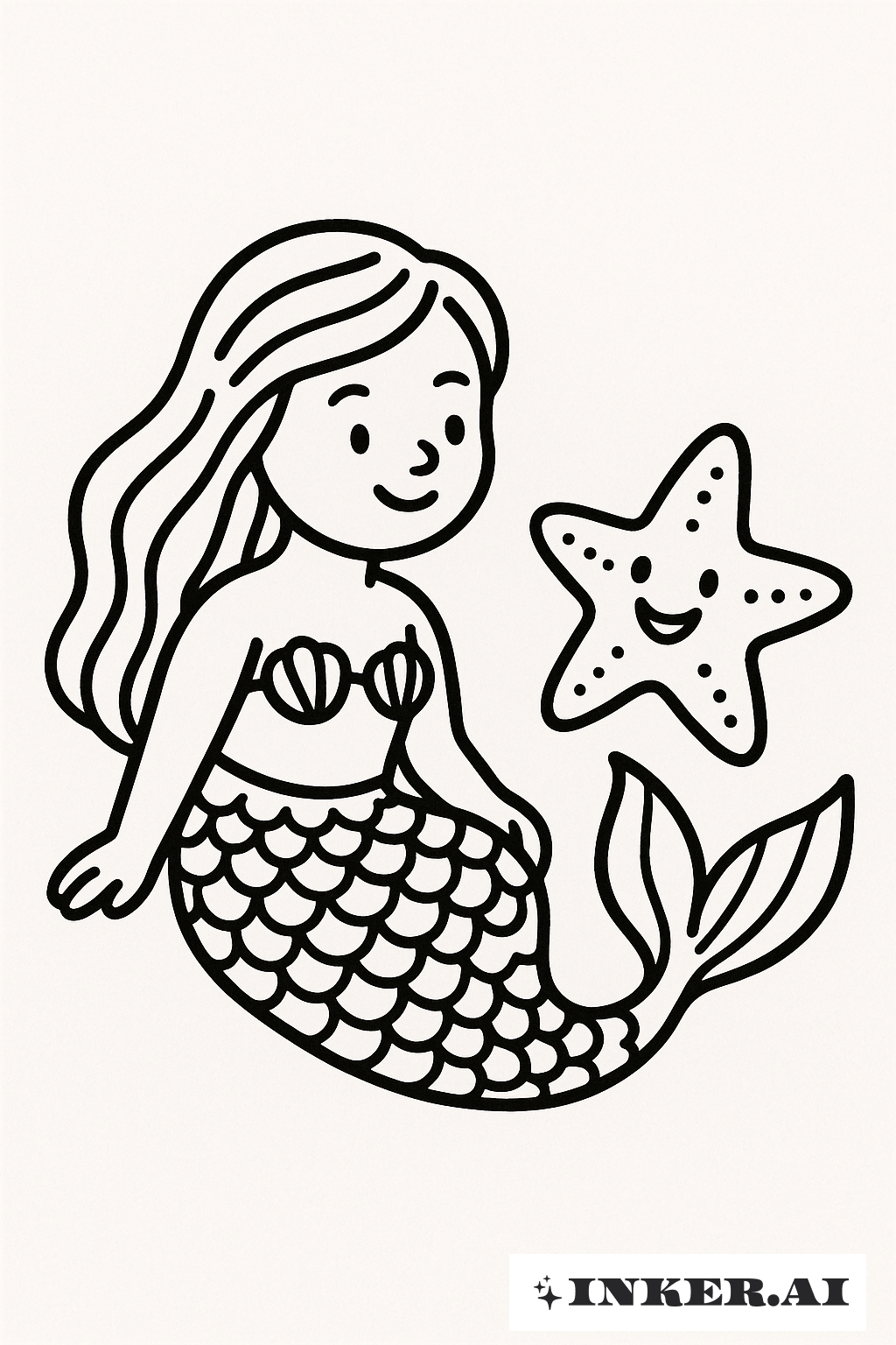 A Sereia Amigável e Seu Amigo Estrela do Mar