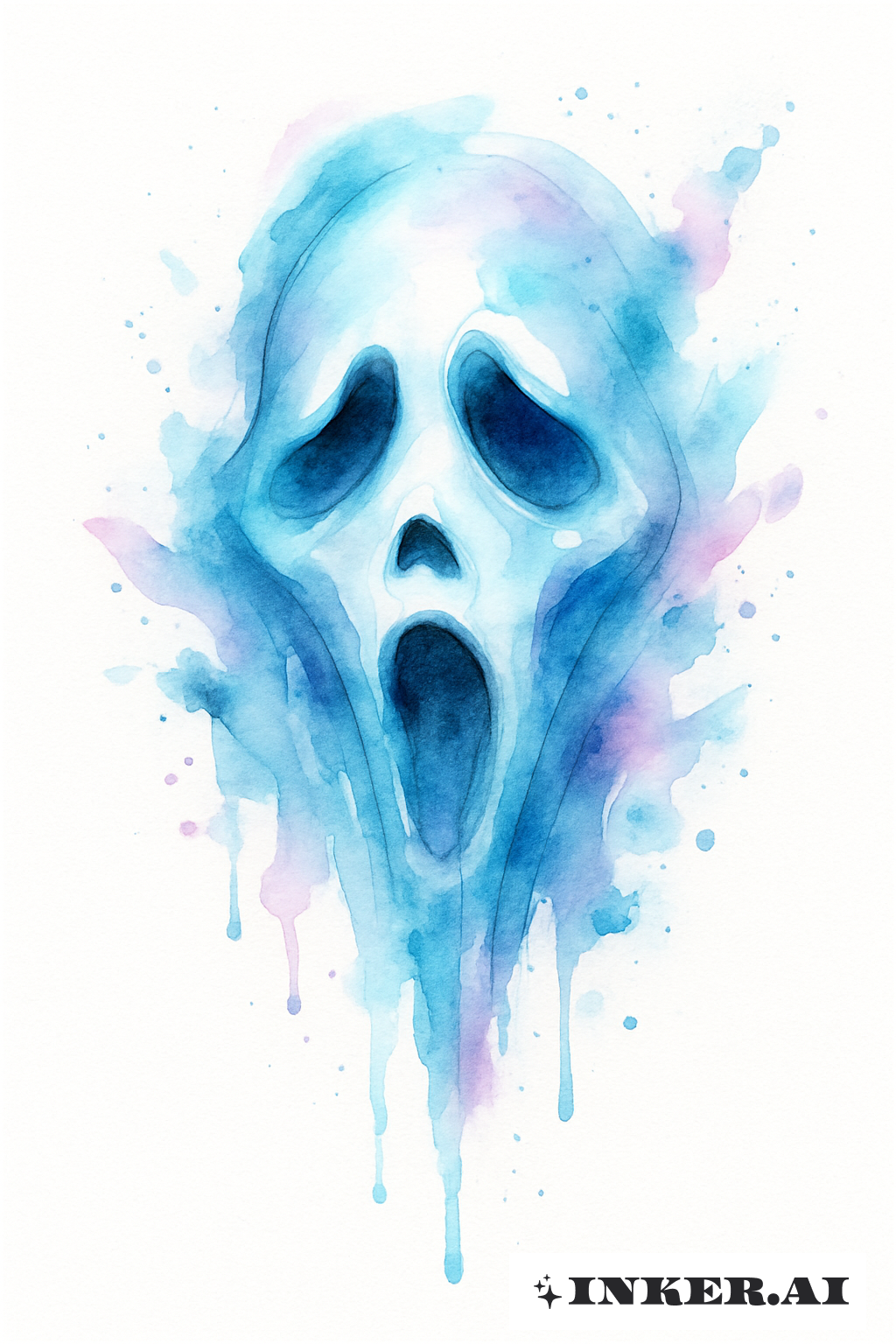 Abstract Ghost Face Color Splash