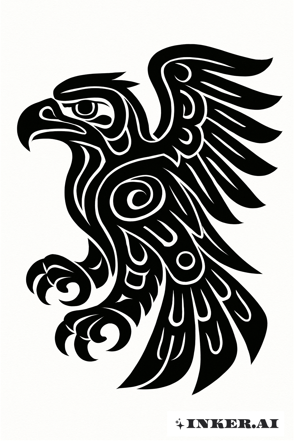 Águia em Estilo Formline Inspirada nos Haida