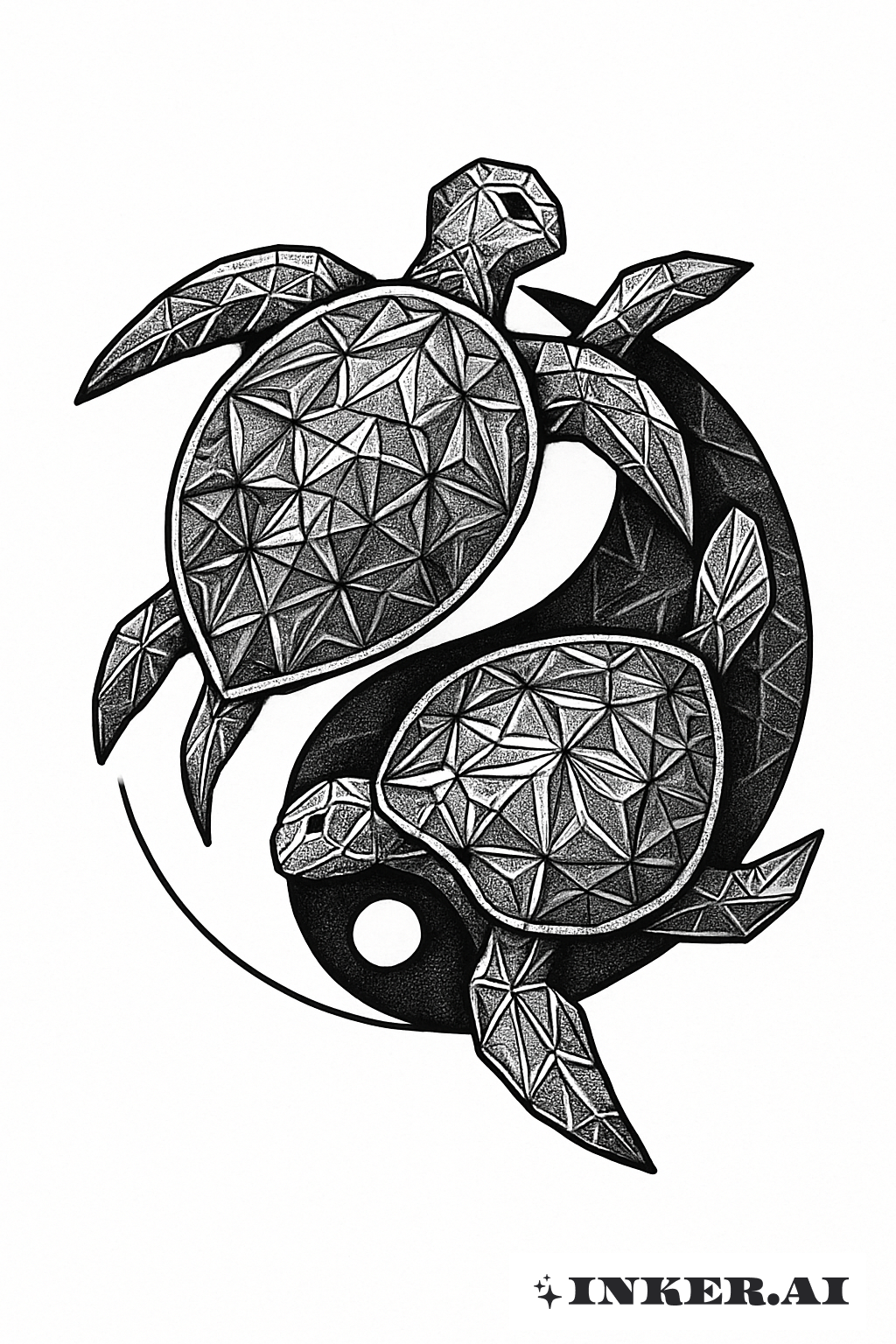 Sea Turtle Yin Yang Symbol