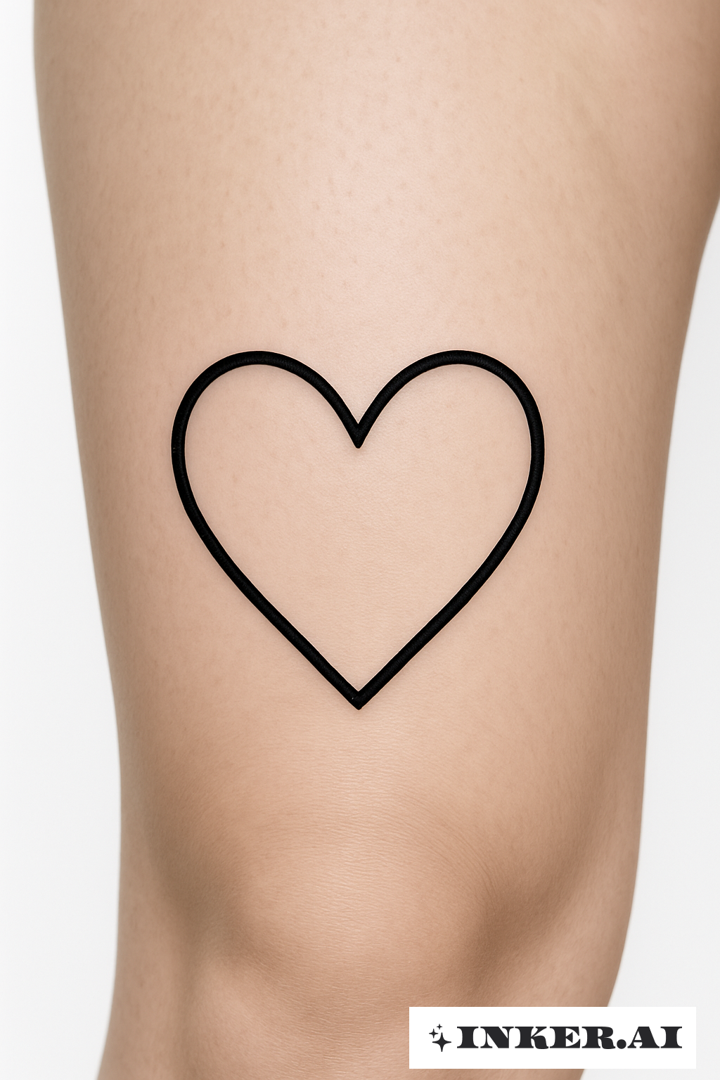 Coração Negro Simples na Coxa