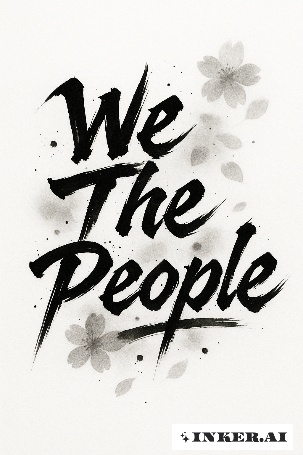 以武士筆觸書寫『我們人民』