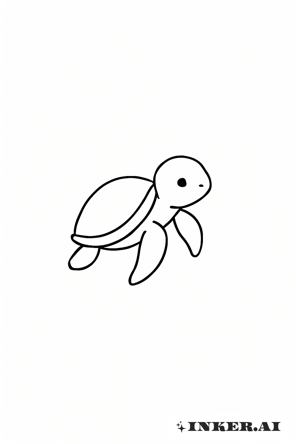 A Tiny Minimalist Baby Sea Turtle