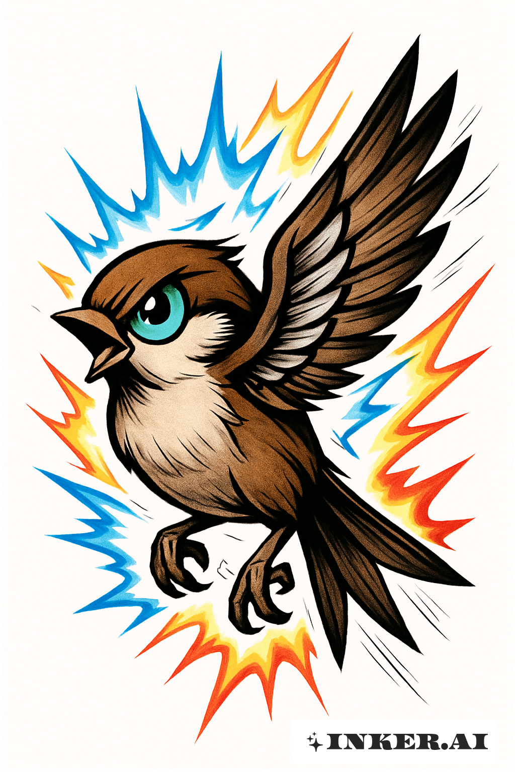 Sparrow With A Shonen Power Aura