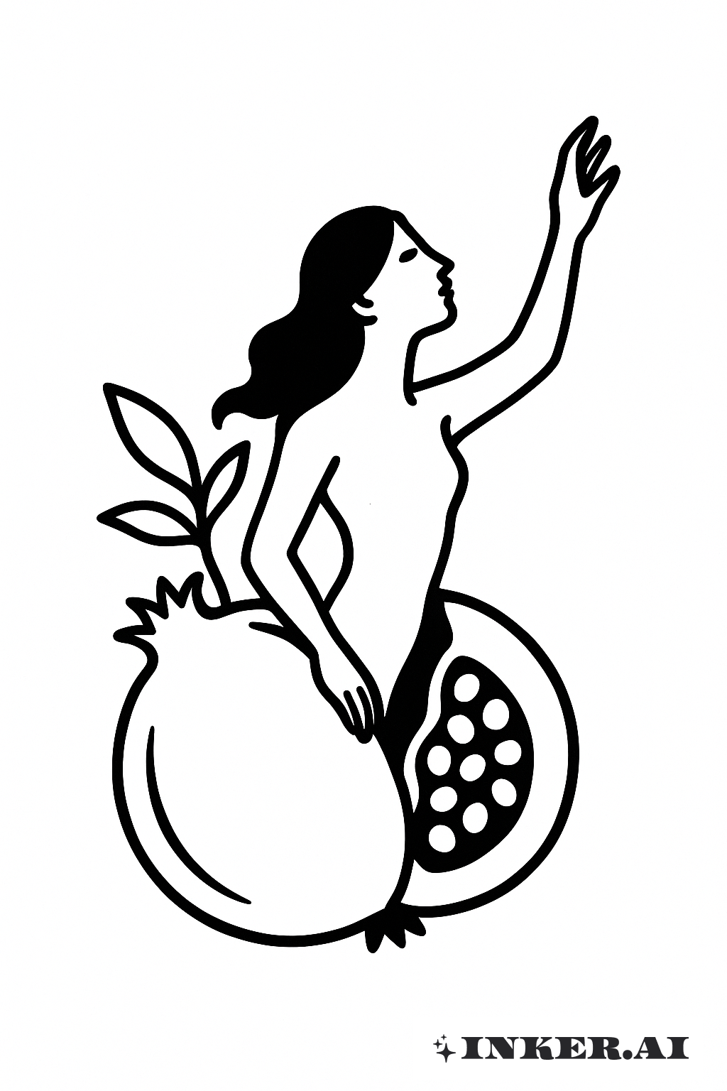 Persephone Rising From A Sprouting Pomegranate
