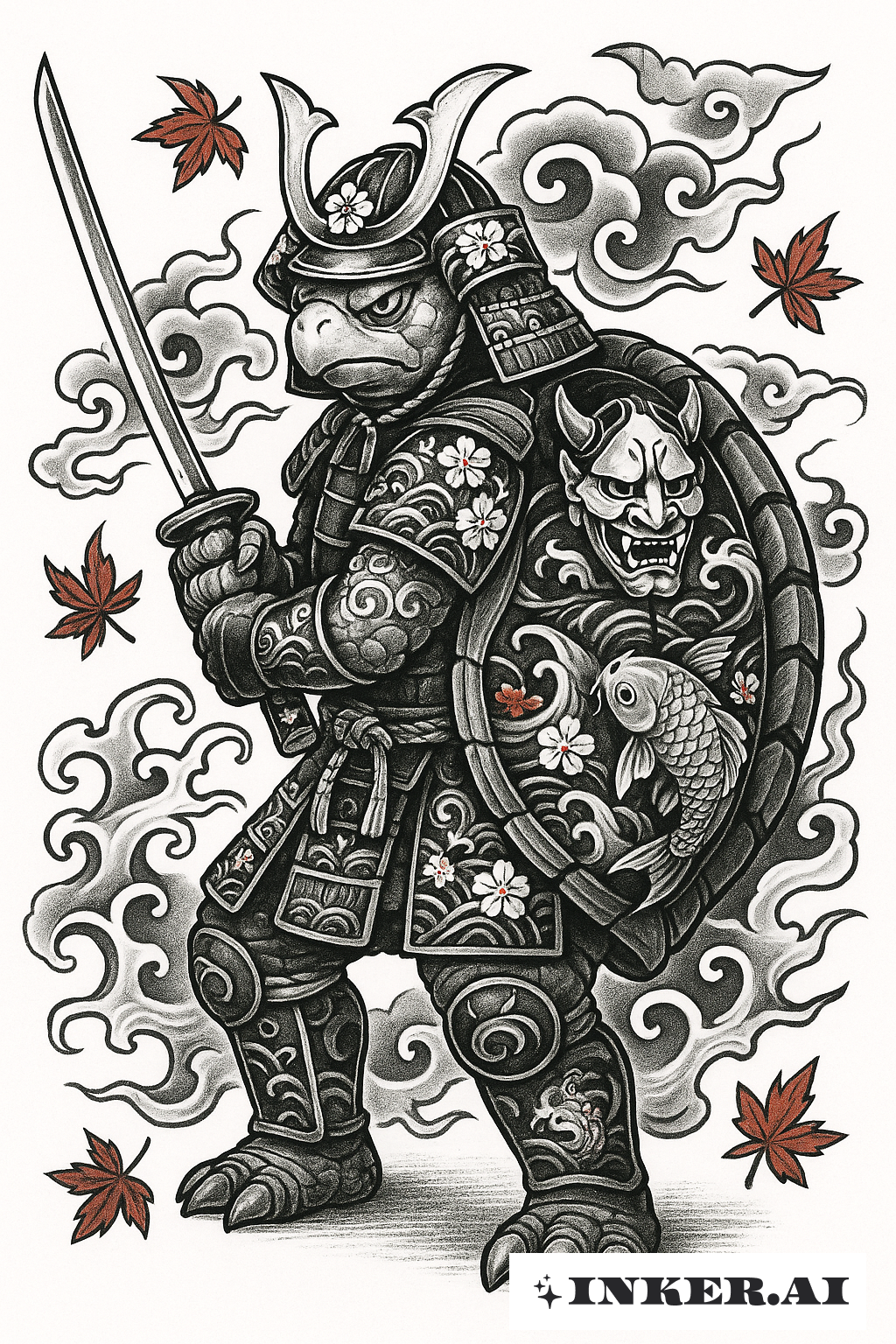 Samurai Turtle With A Katana