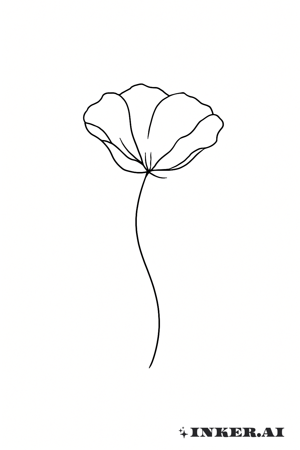 Der Einfachste Klatschmohn-Umriss
