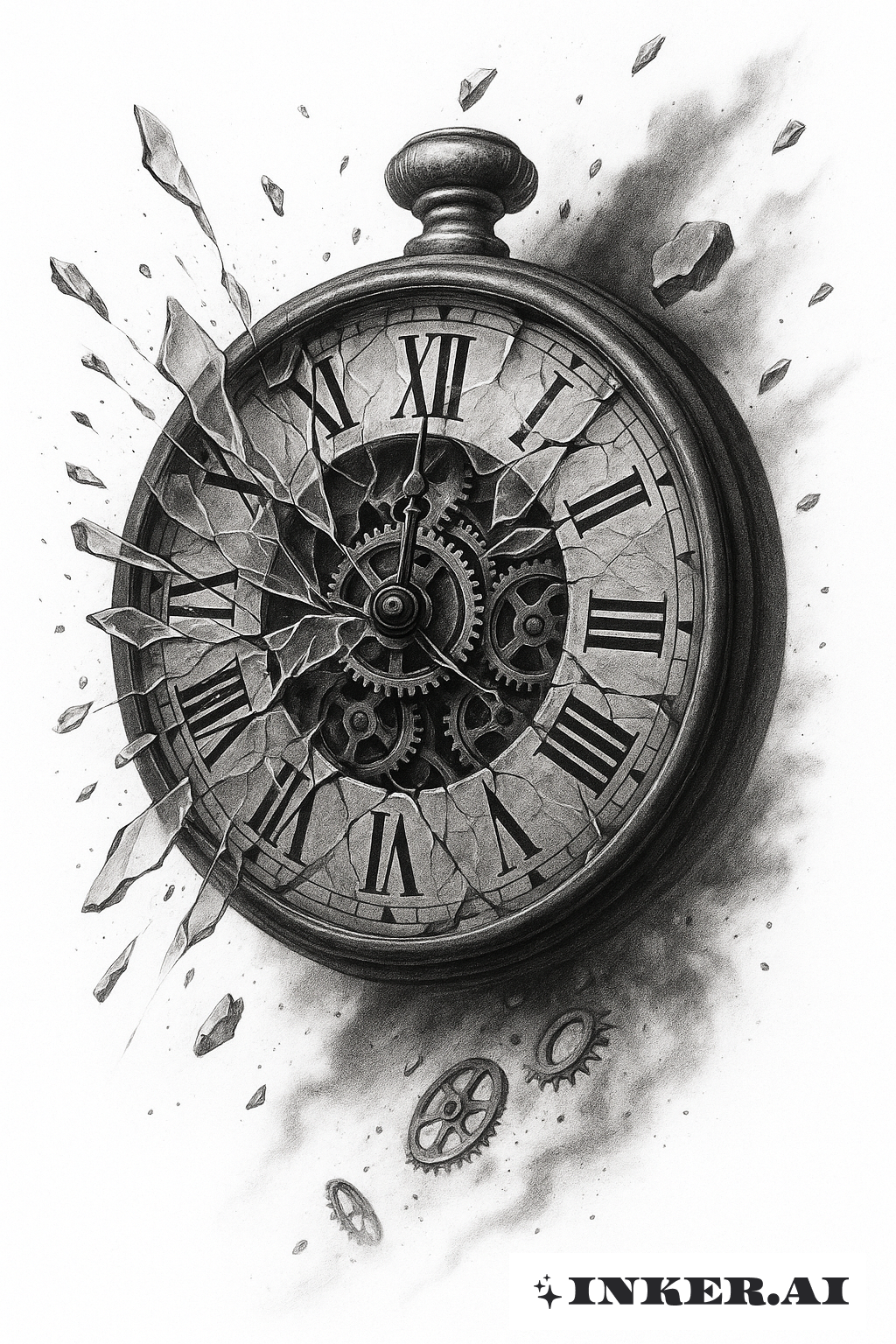 Ein Zerschmettertes Uhrwerk Memento Mori