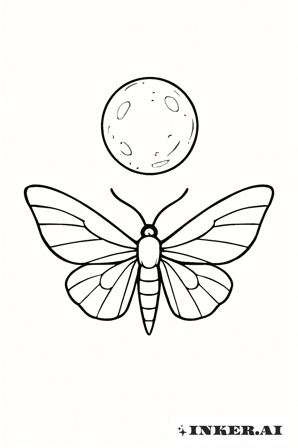 Ein Nachtfalter, der zum Mond fliegt