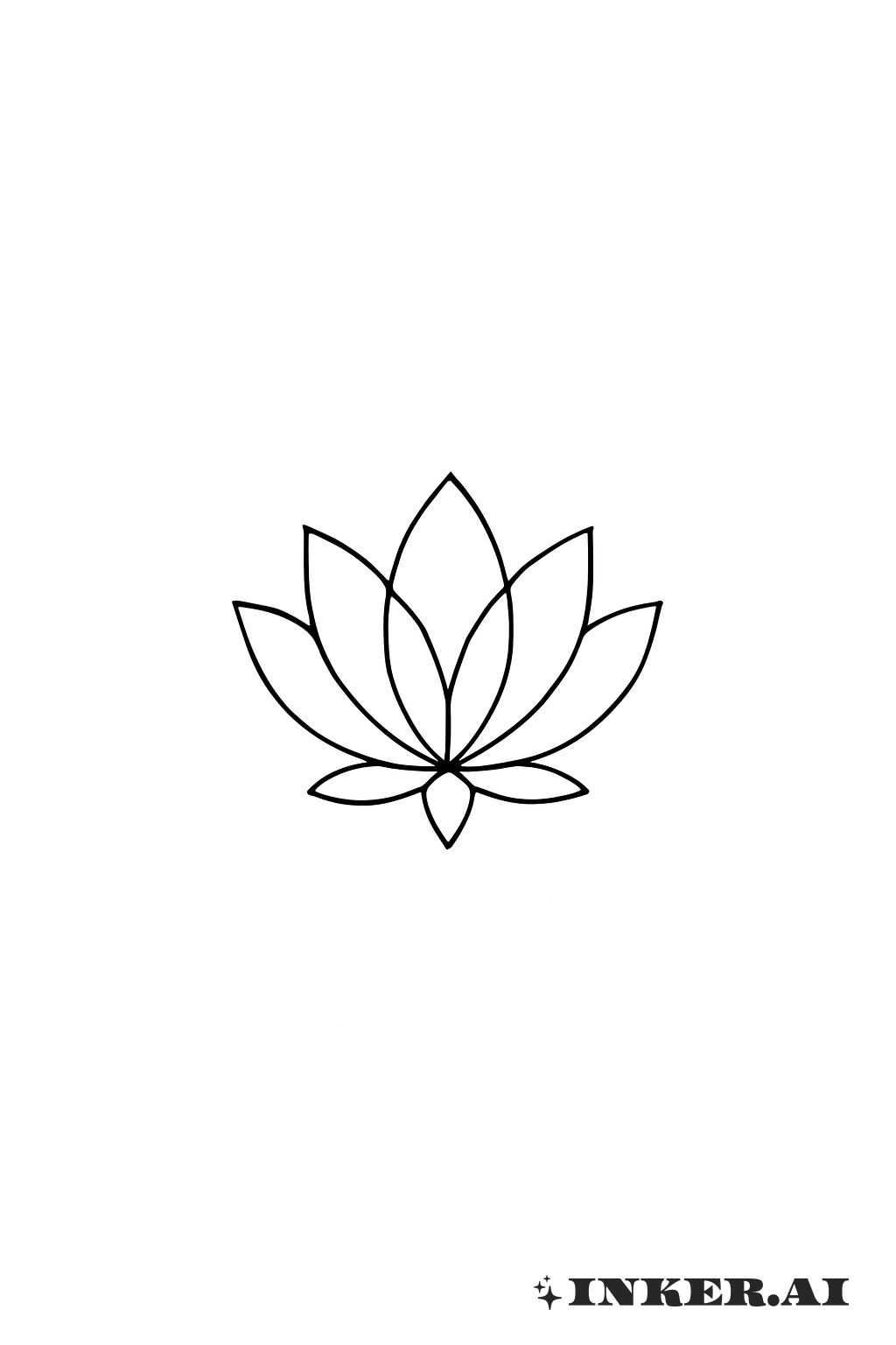 Simple Dainty Lotus Flower Outline