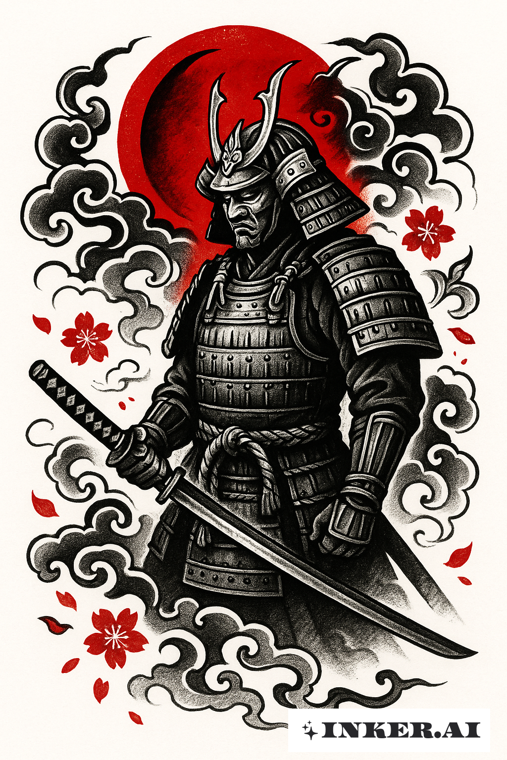 血月之下的武士