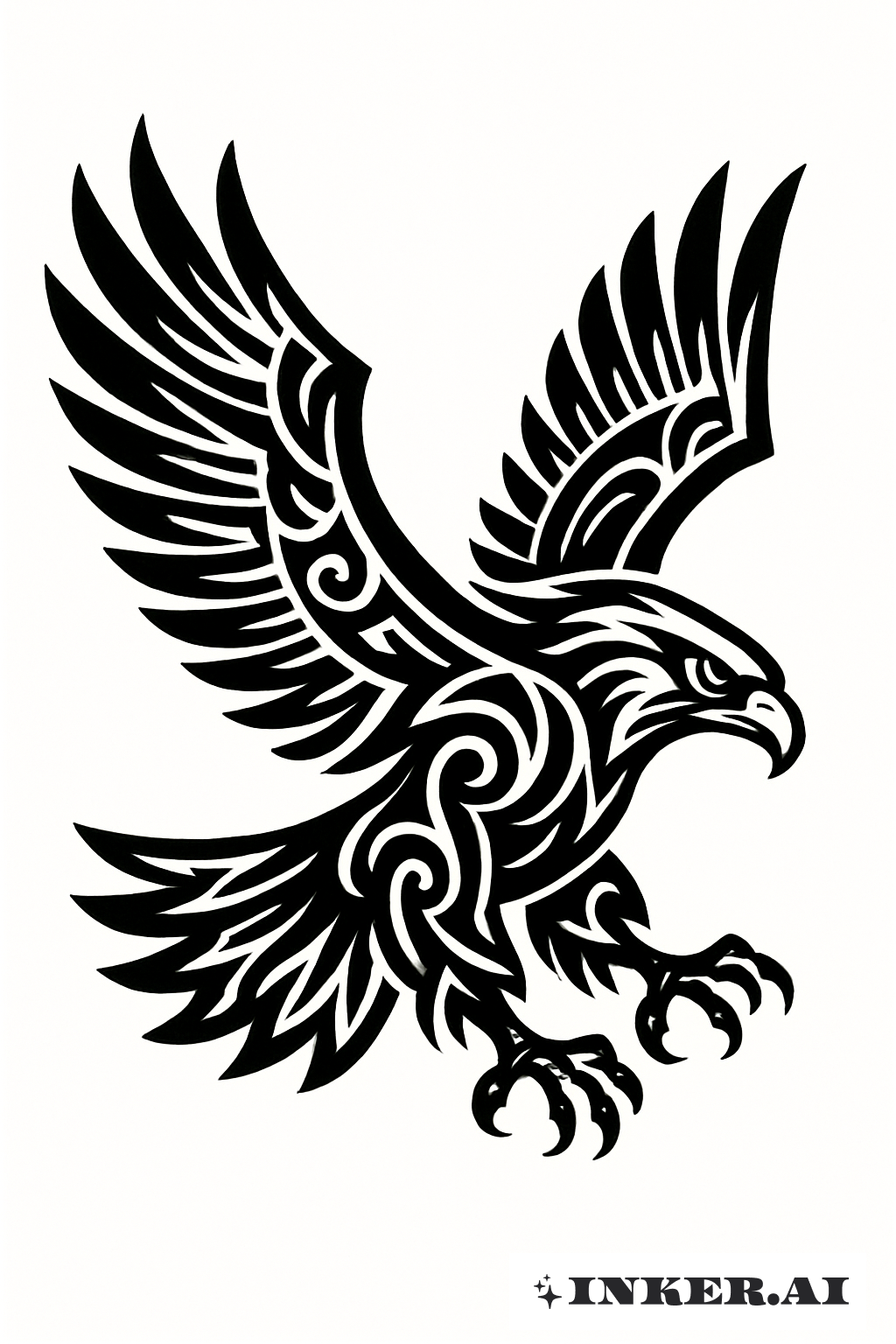 헤그세스의 부족 형상의 독수리 문신