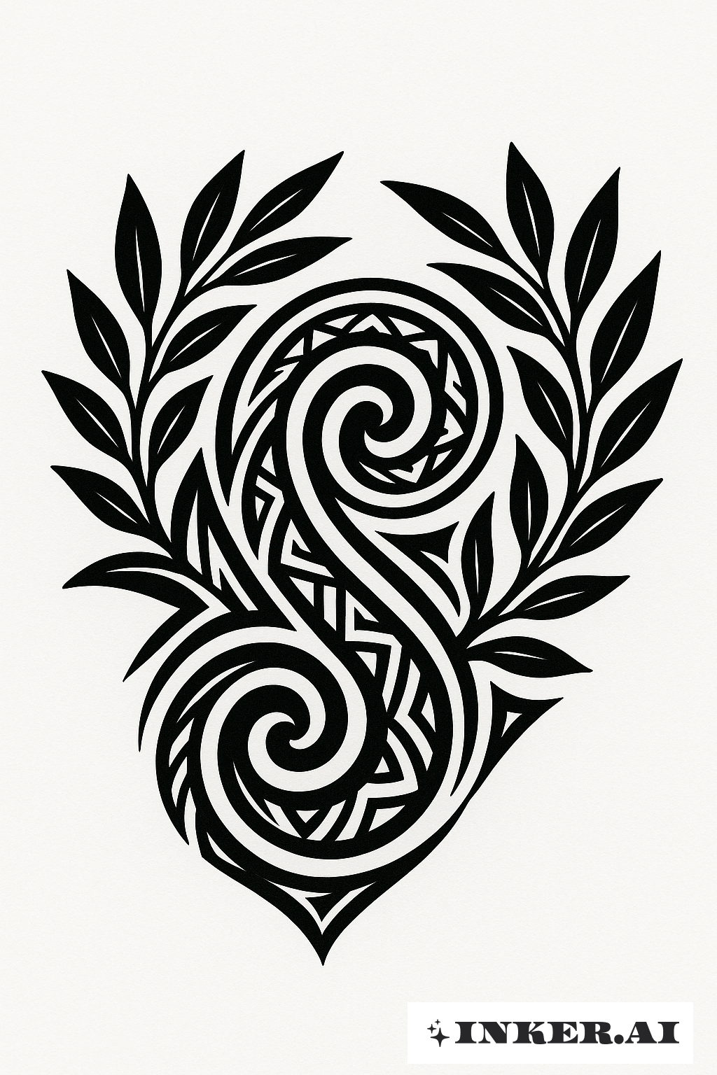 Koru inspirado nos Māori e Ramo de Oliveira