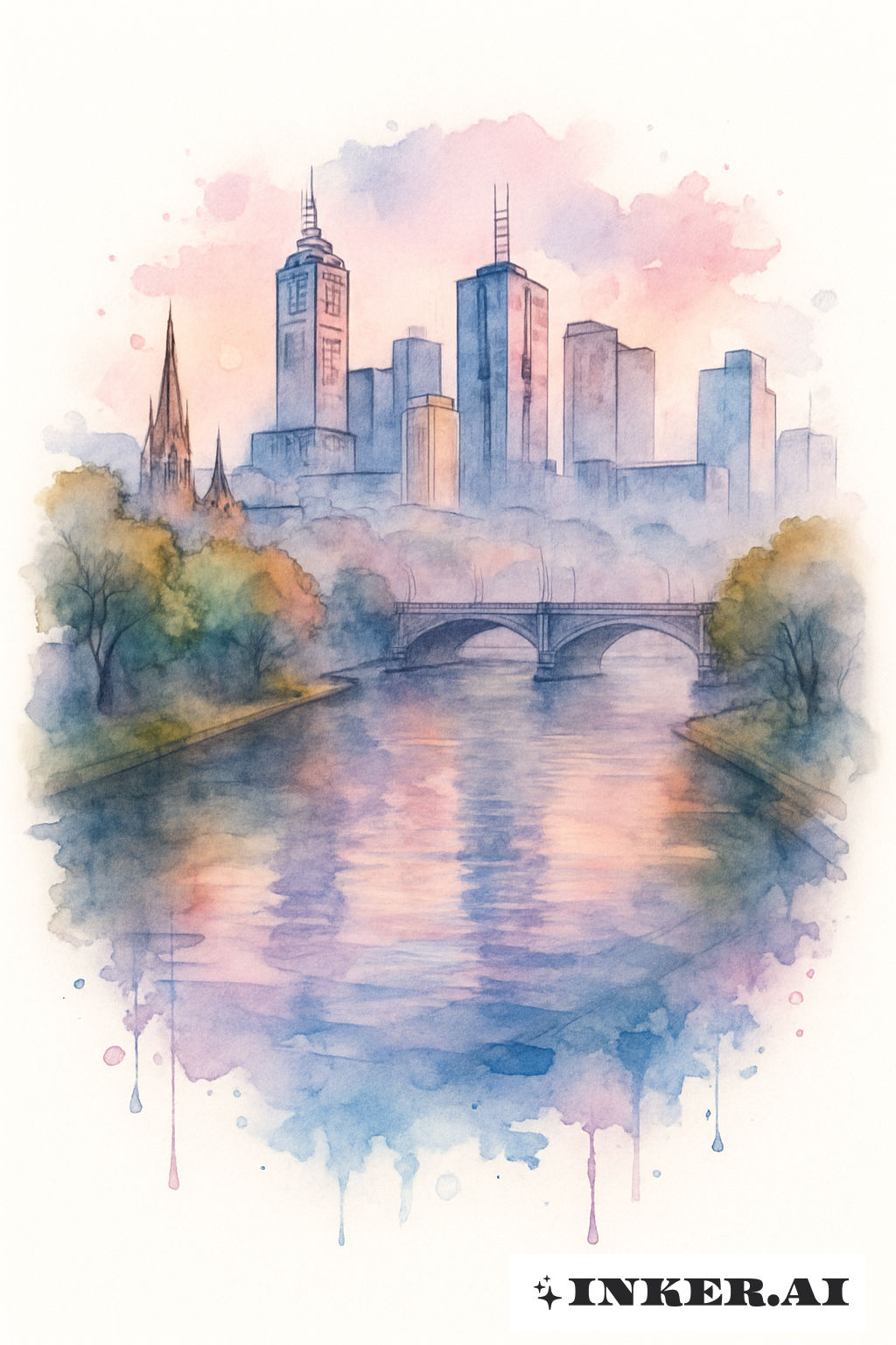 Bình minh trên sông Yarra ở thành phố Melbourne