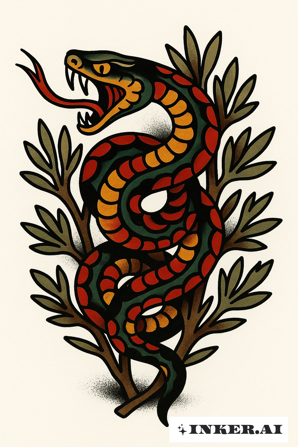 Snake Coiled in Traditional Sagebrush