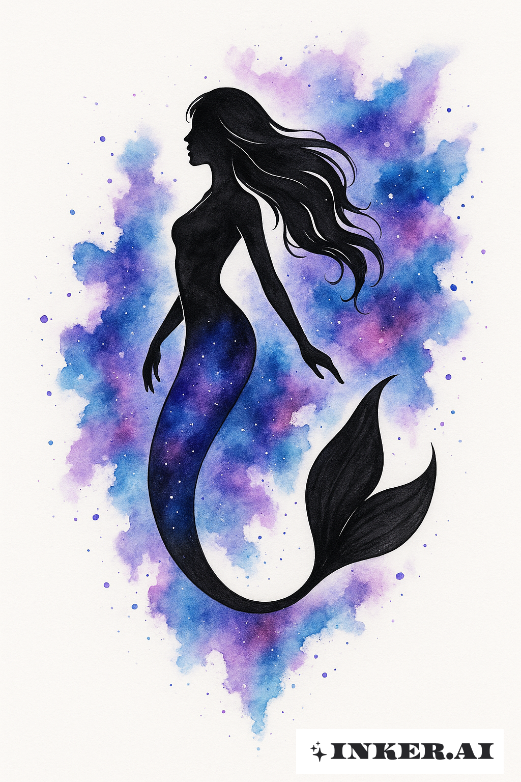 O Silhueta de uma Sereia em um Respingo de Nébulas