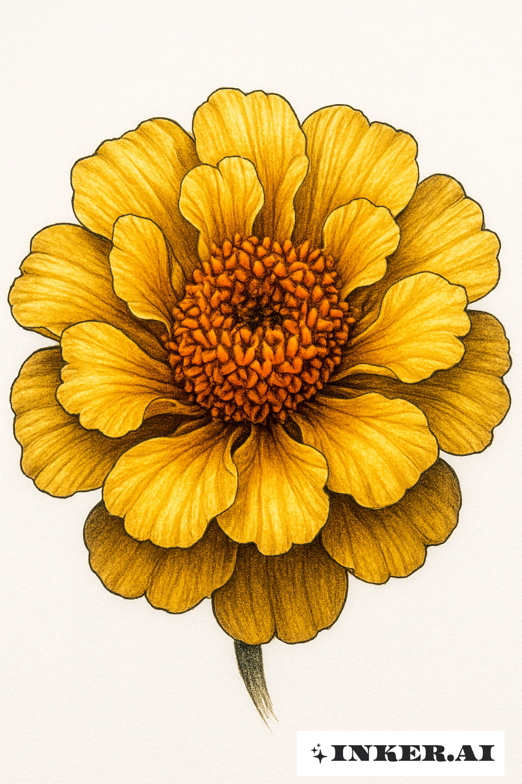 Macro View Of A Marigold Center