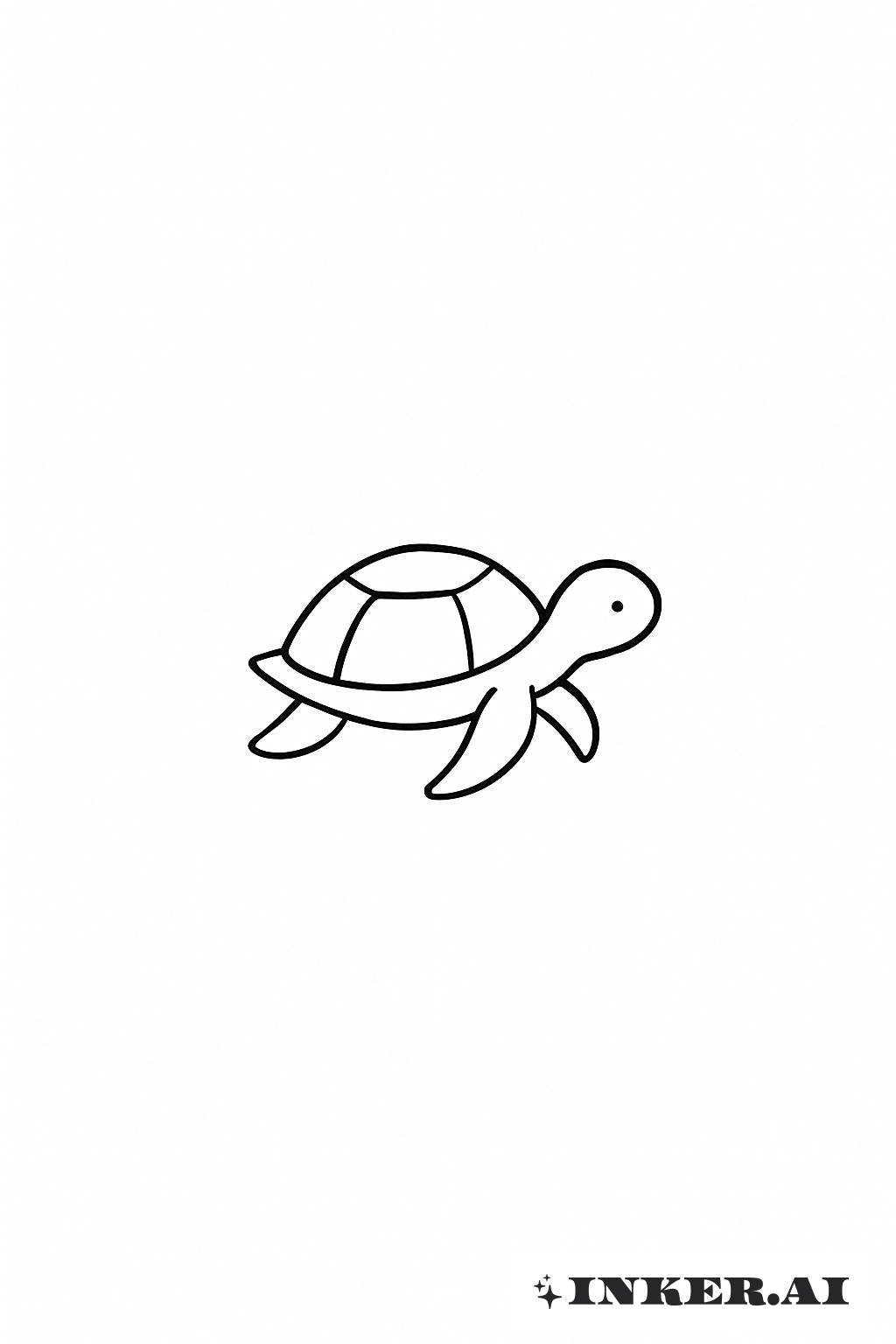 Simple Outline Of A Tiny Turtle