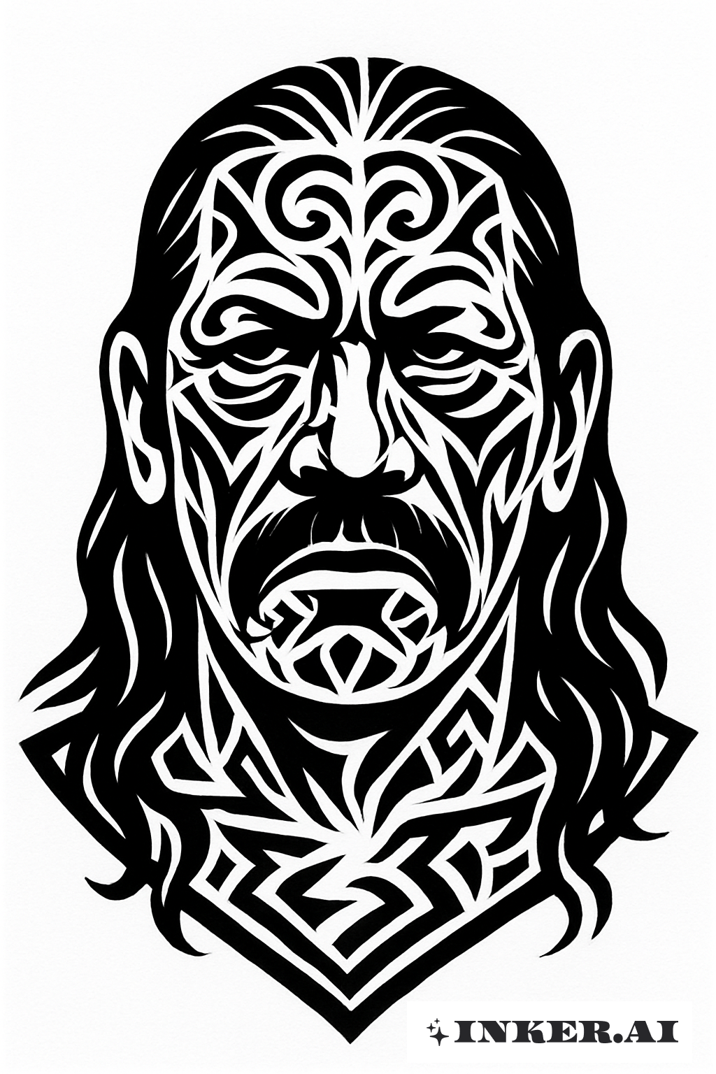 Danny Trejos Silhouette in tribalischer Form