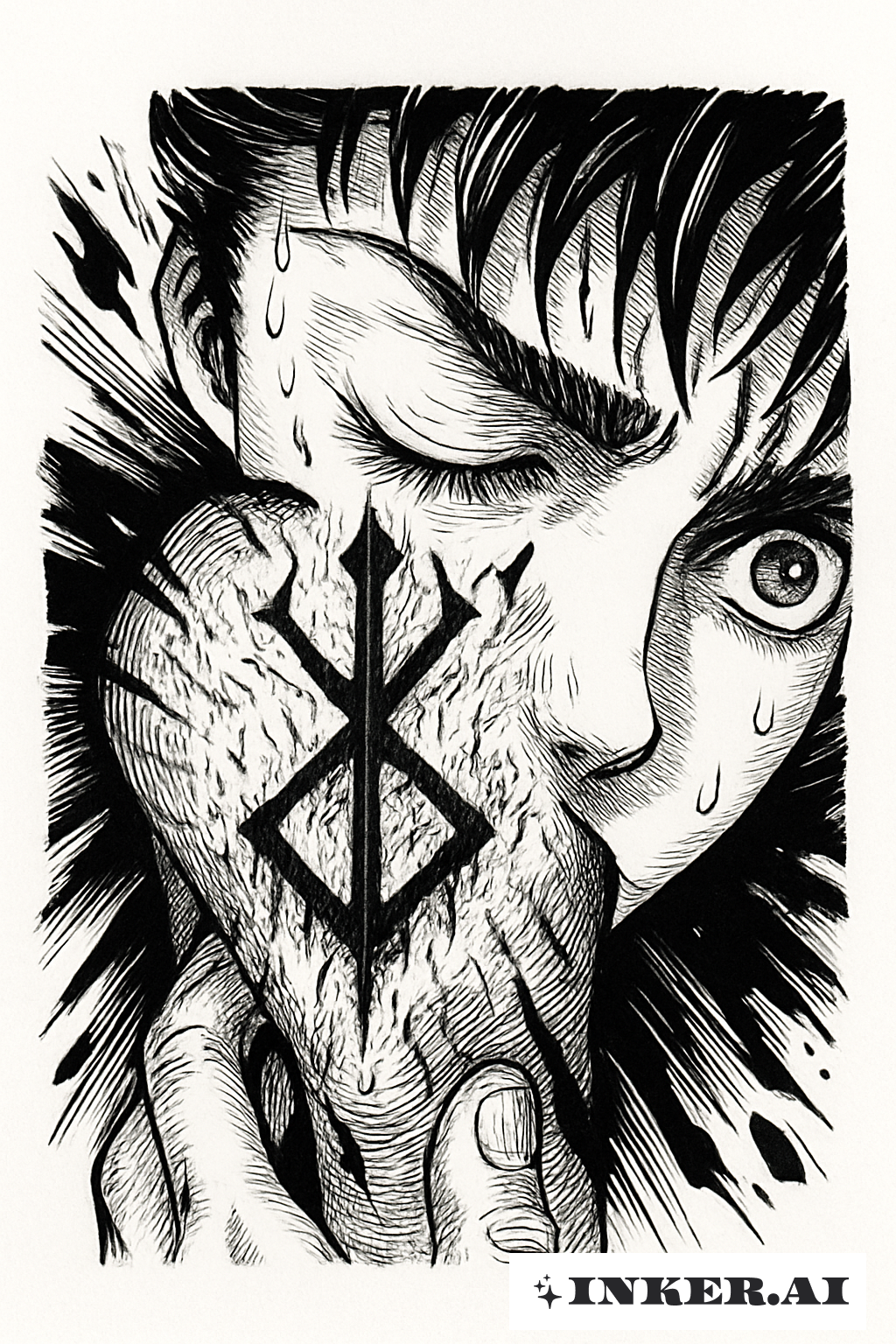 Um Painel de Manga Mostrando a Marca do Sacrifício