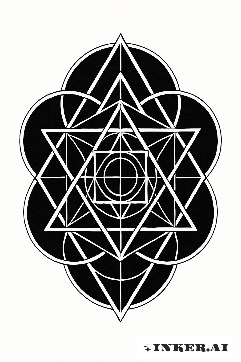 신성한 기하학 네거티브 스페이스 블랙아웃