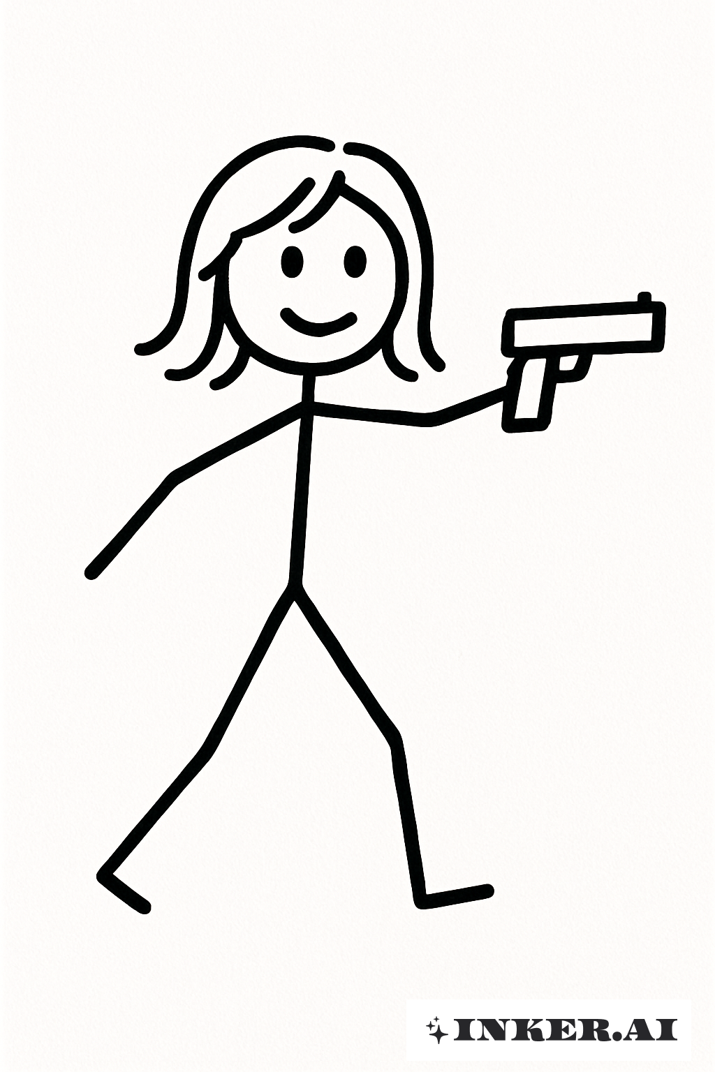 Boneco de Palito Lauren Boebert Segurando uma Arma