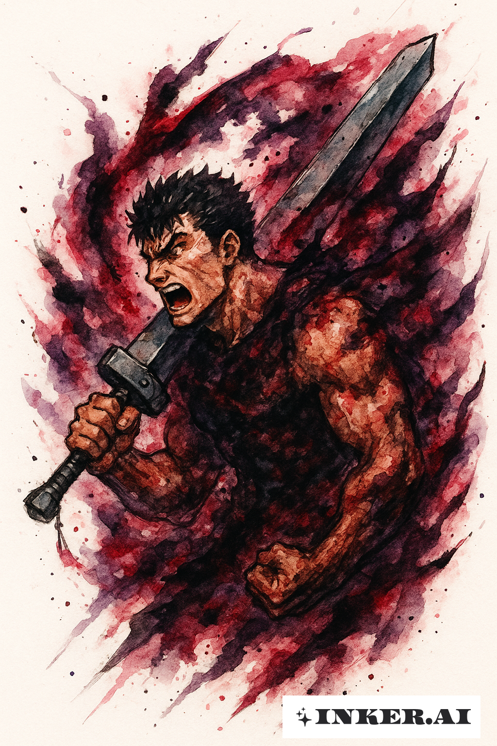 Guts' Wutausbruch-Aura in Berserk