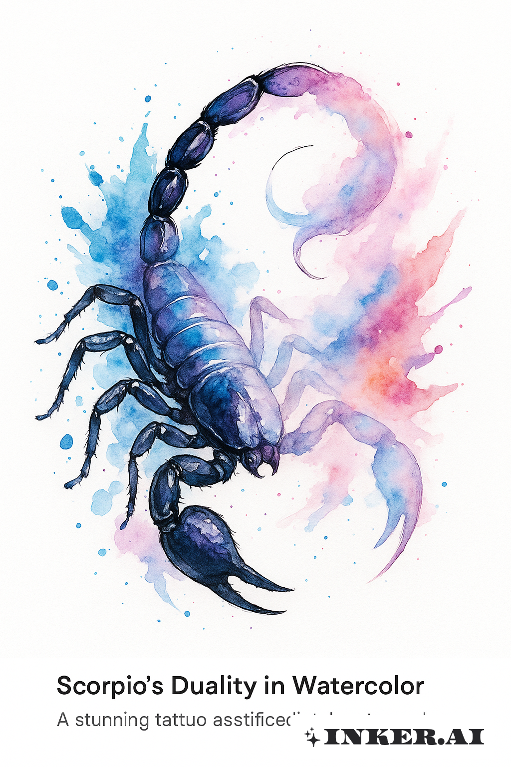 Scorpio's Duality in Watercolor