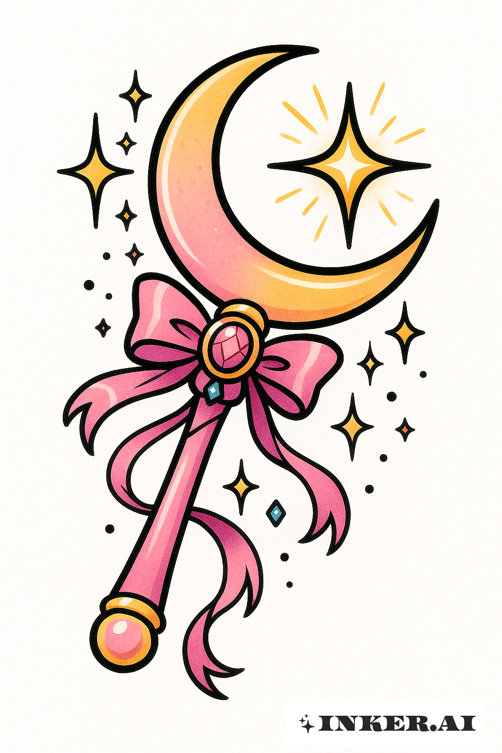 Vara Crescente Mágica Stick And Poke da Garota Mágica