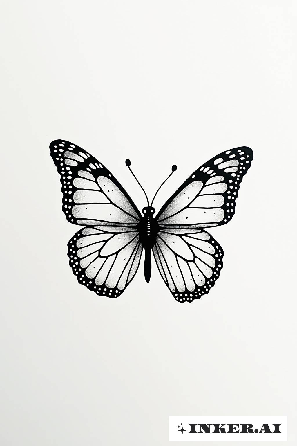 A butterfly silhouette adorned with a star map, featuring detailed astrological constellations within the wings.