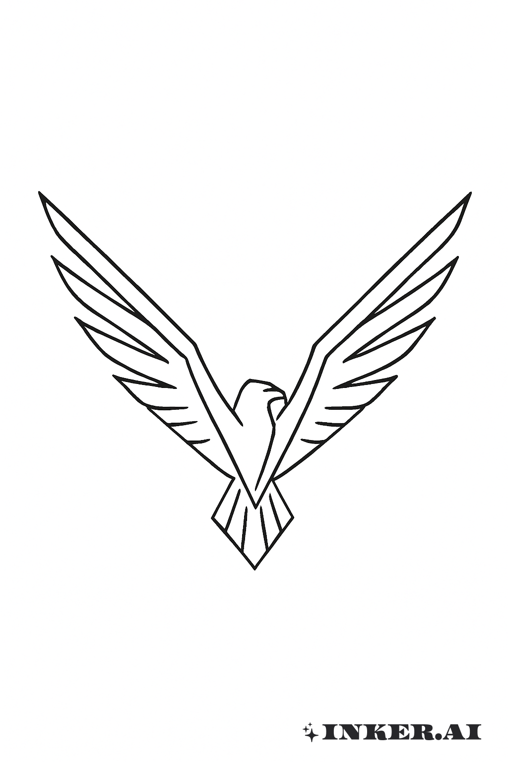 Águia Voando em Forma de V Minimalista
