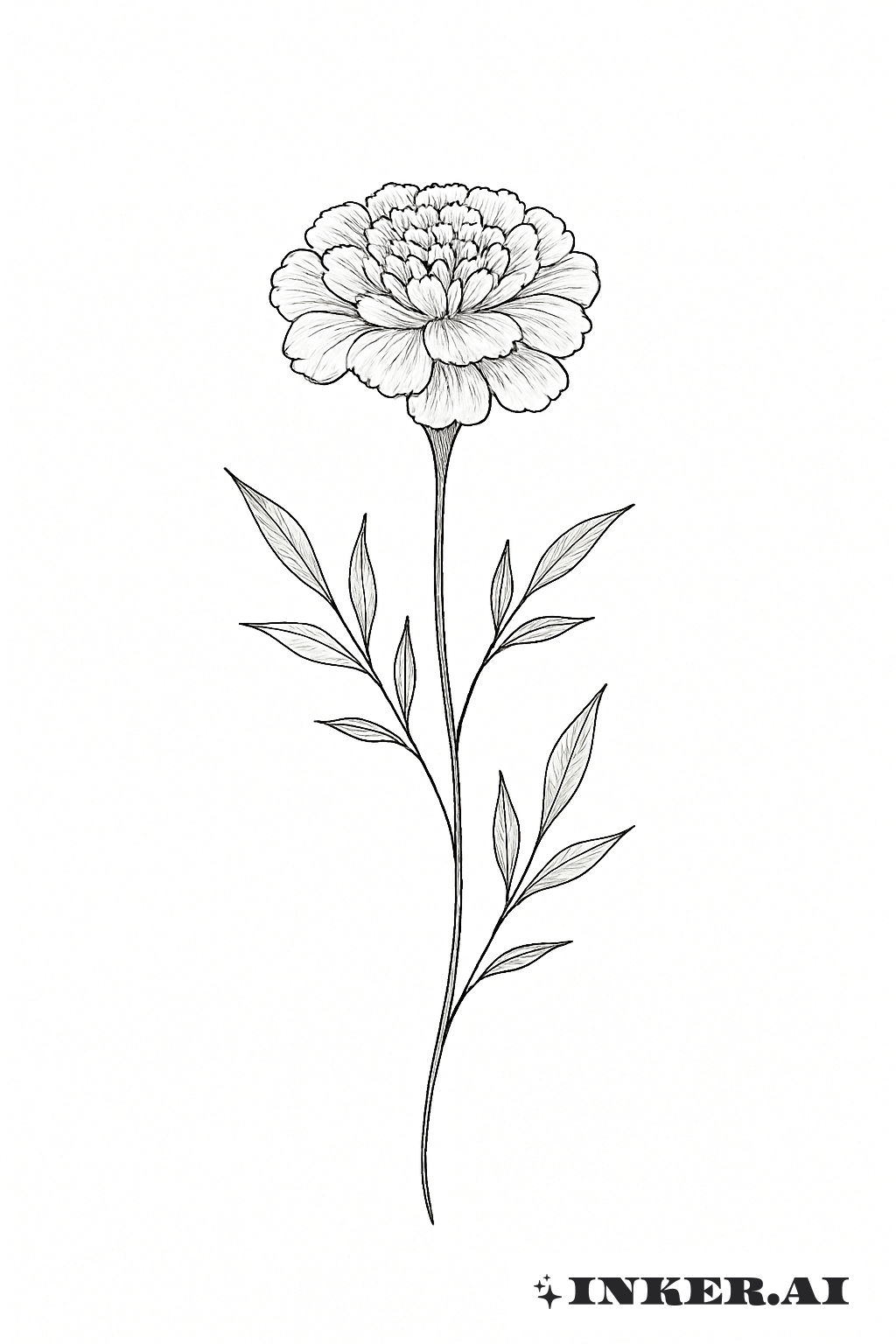 A Fine Line Marigold Birth Flower