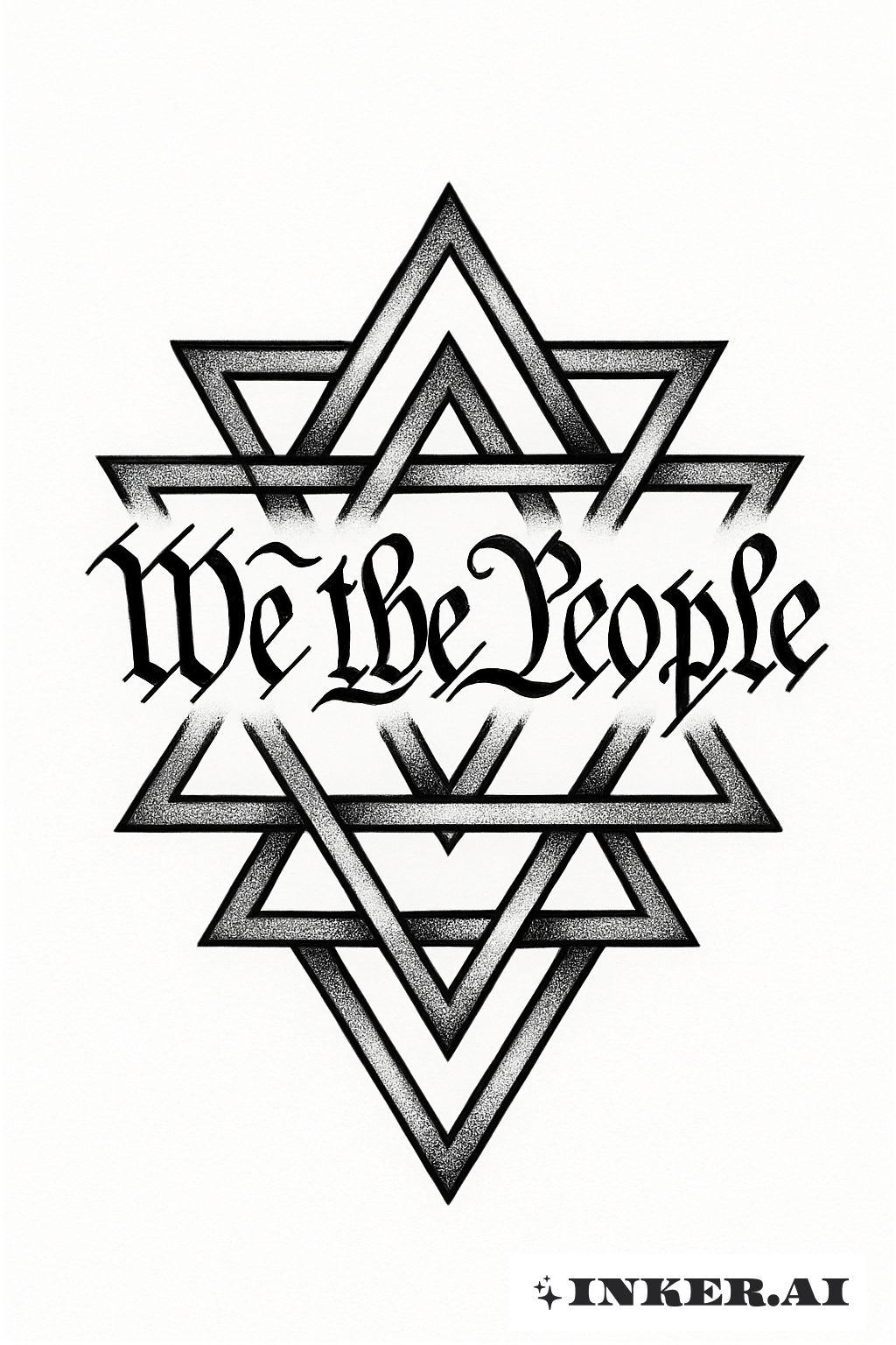 重疊三角形創造我們人民的旗幟