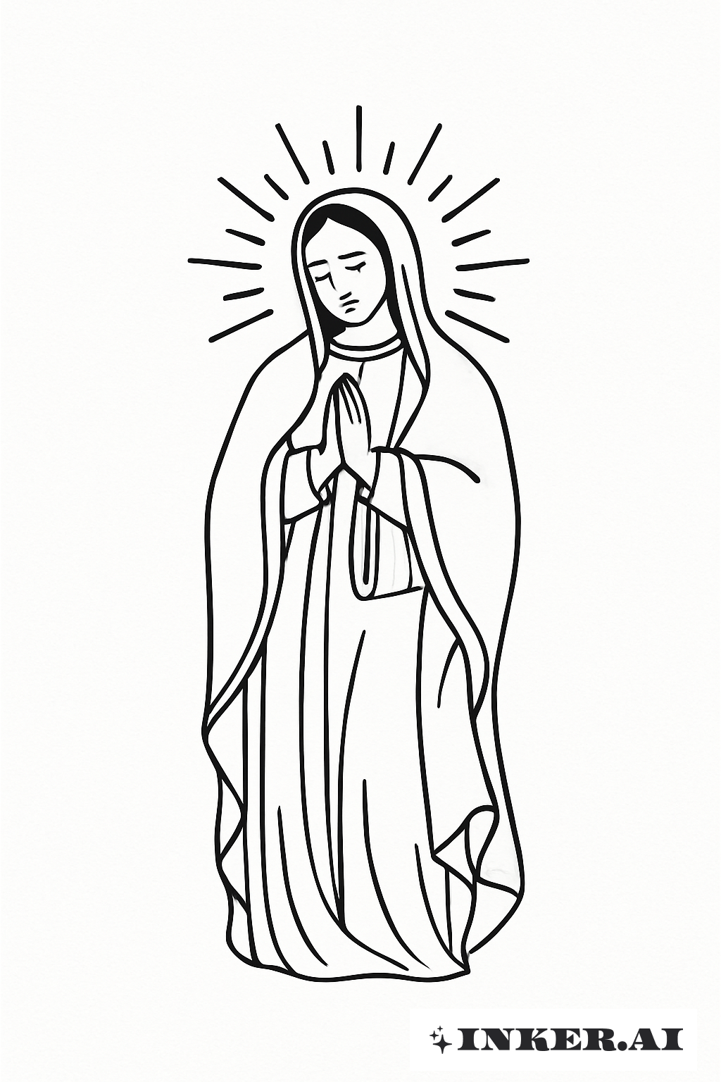 L'outline de la Vierge Marie de Guadalupe