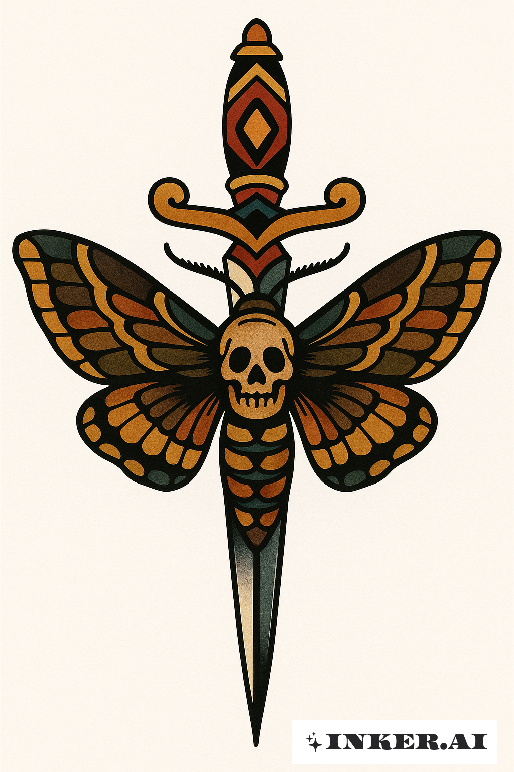 Death Moth With A Classic Dagger