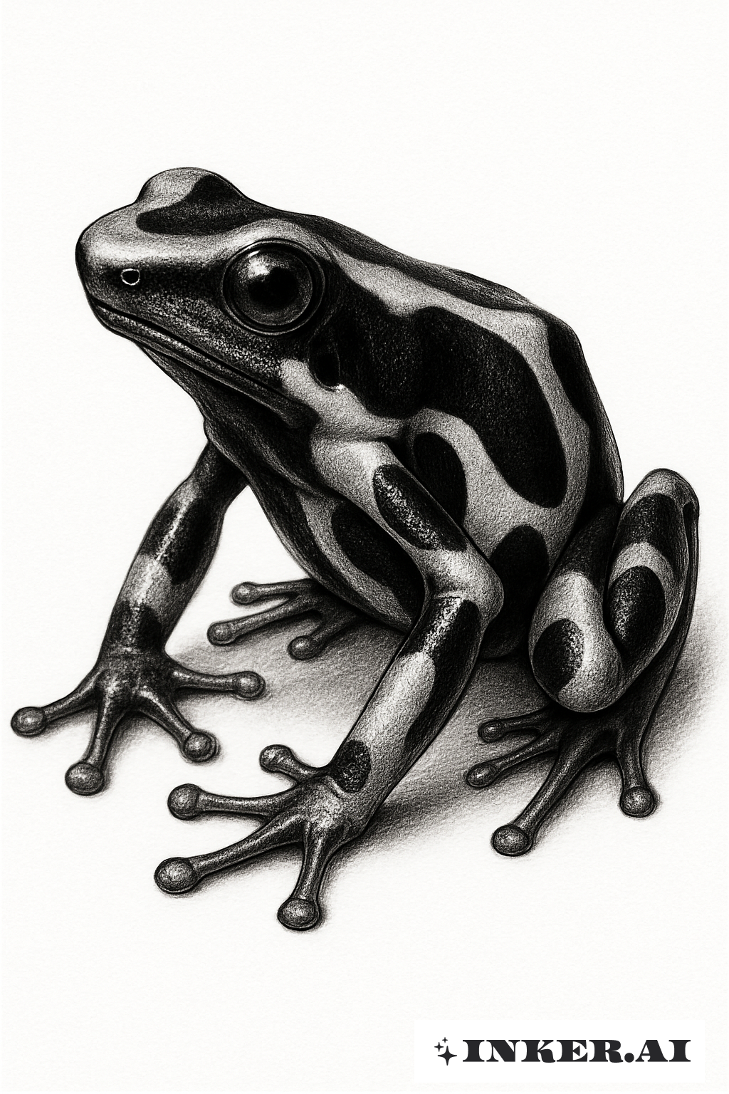 Grenouille à flèches empoisonnées noire et blanche