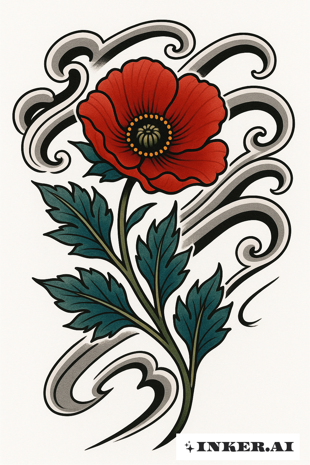 Poppy Against Traditional Wind Bars