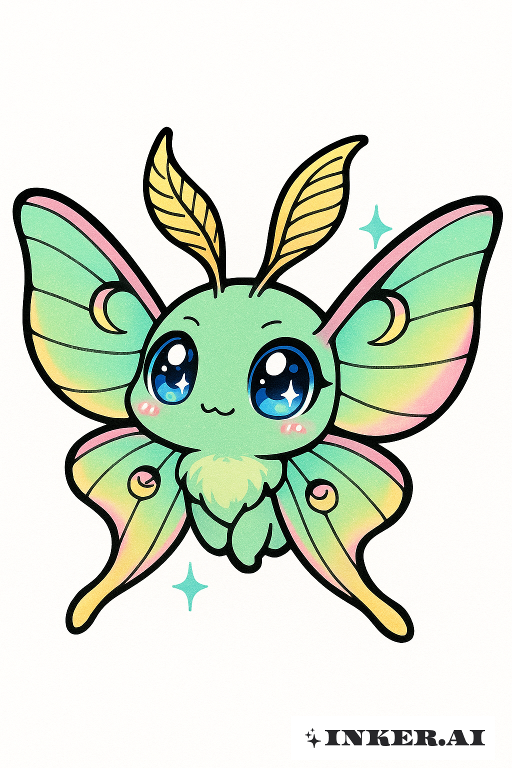 Chibi Luna-Motte mit funkelnden Augen