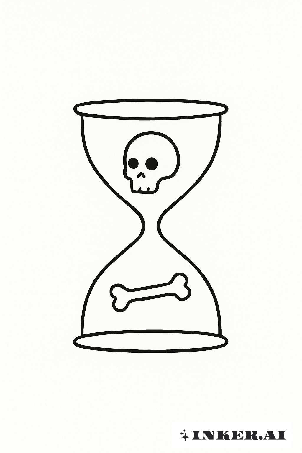 Einlinien-Sanduhr Memento Mori
