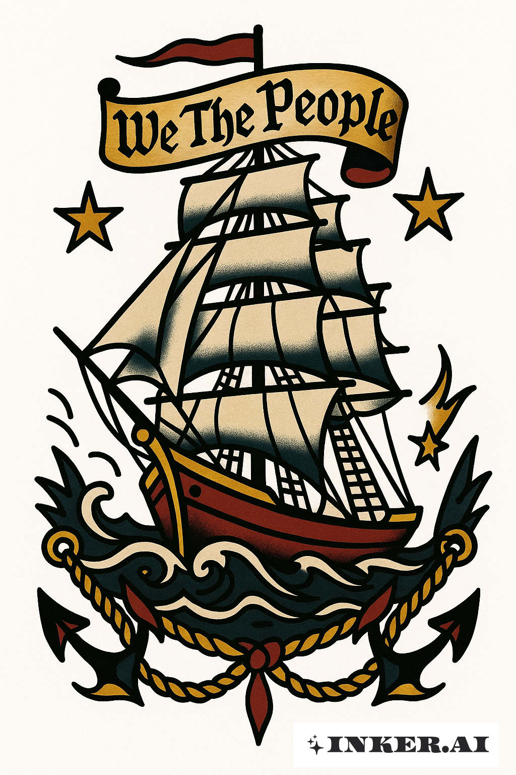 船隻航行，旗上有人民法典