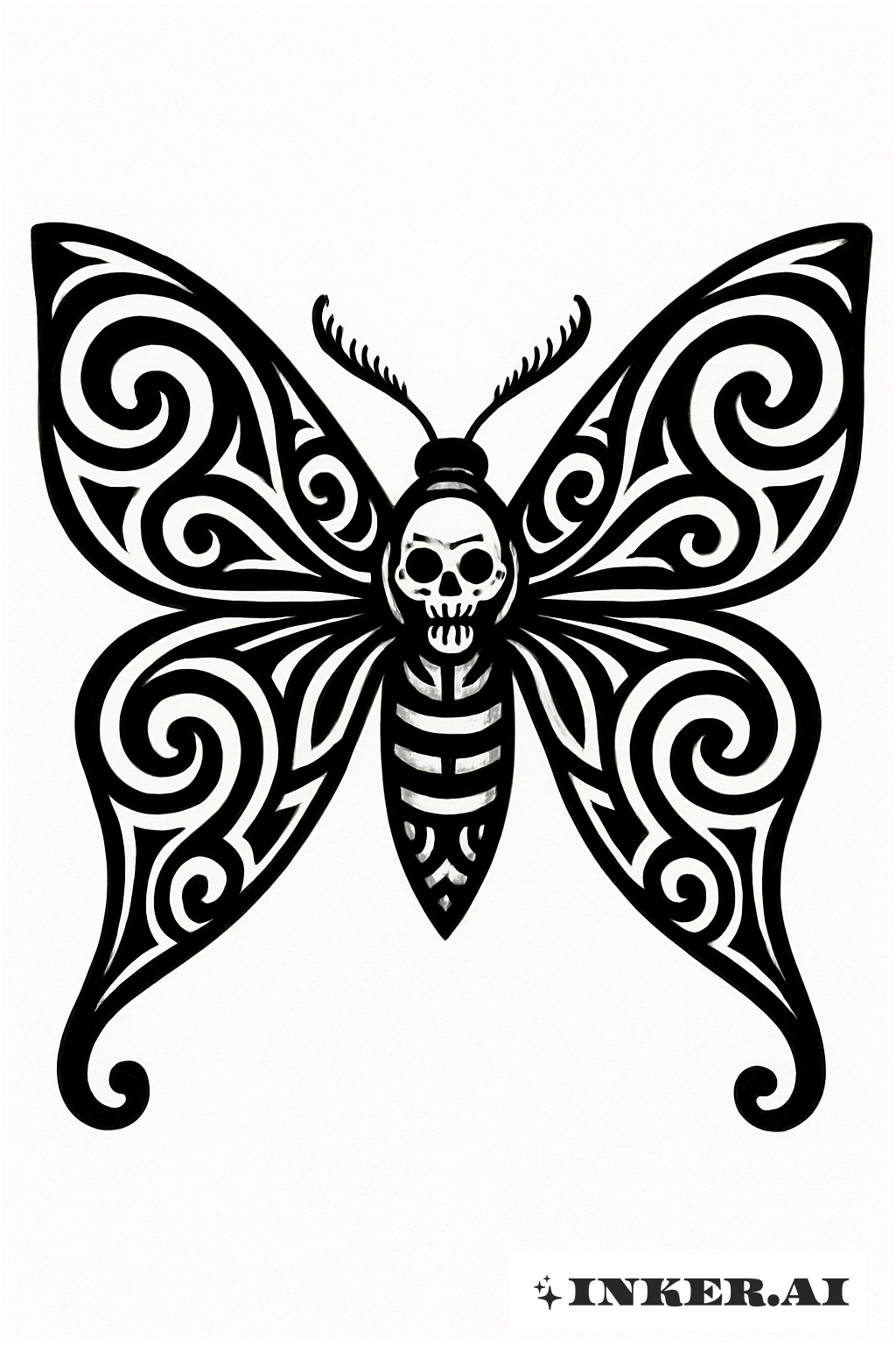 Maori-Inspired Death Moth Koru Wings