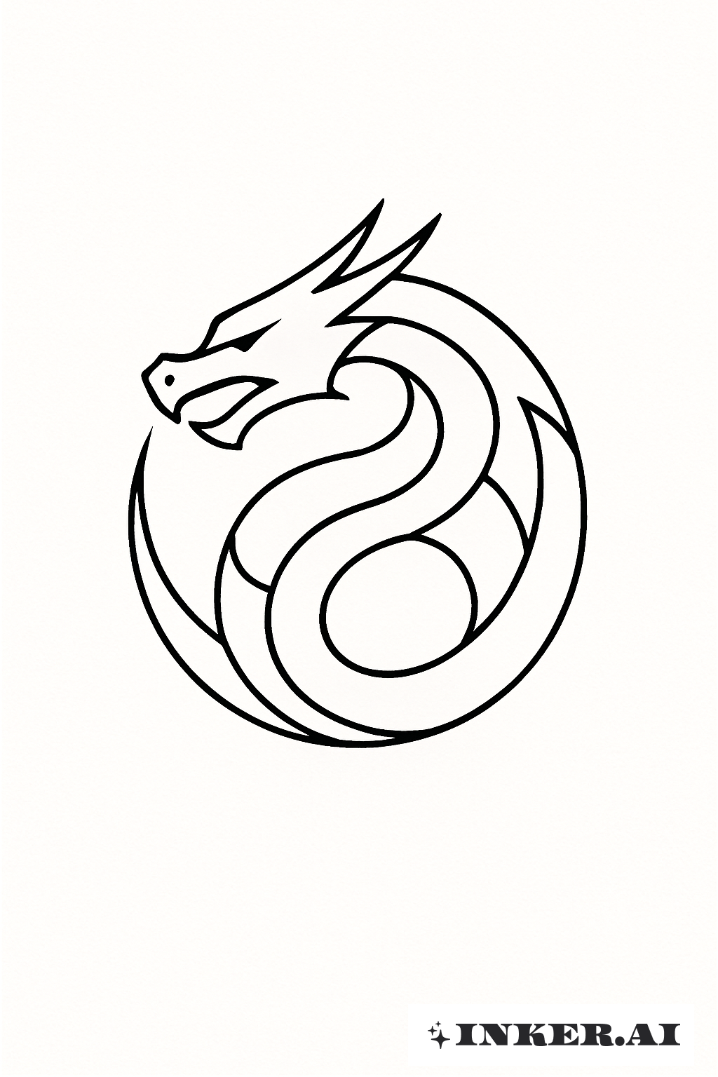 Crest de Dragon Minimaliste Yakuza