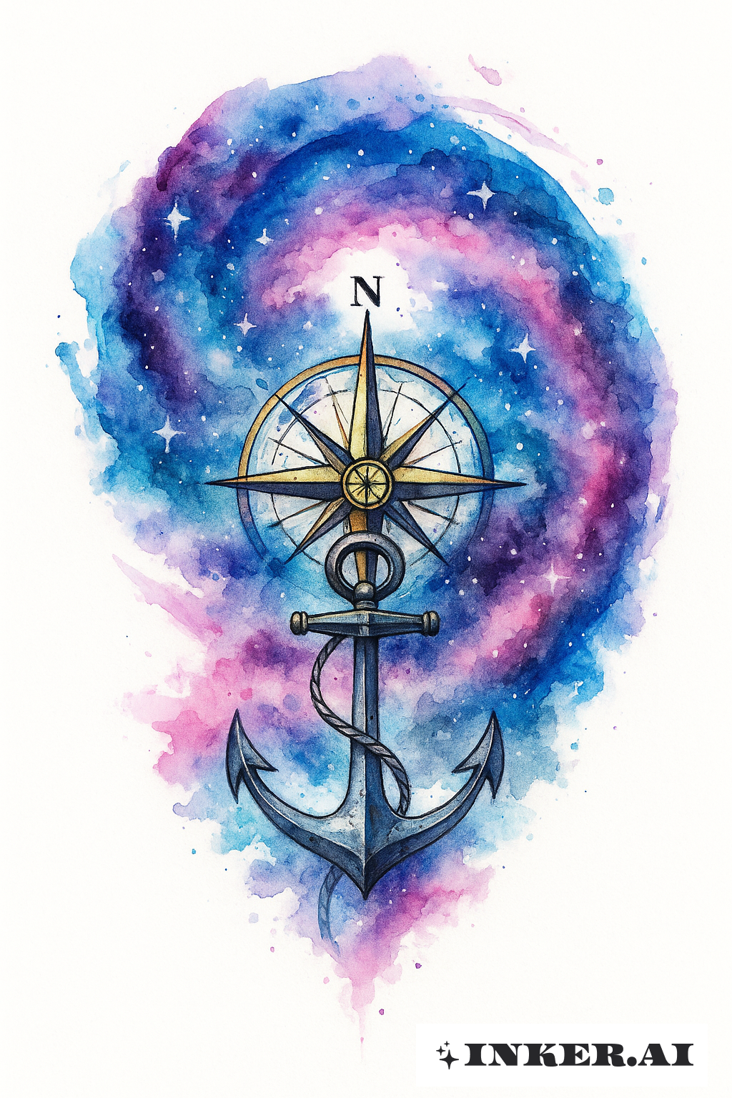 Galaxy Swirl Compass Anchor